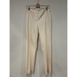 LAFAYETTE 148 NEW YORK Barrow Cream Wool Blend Stretch Trousers Pants Size 4